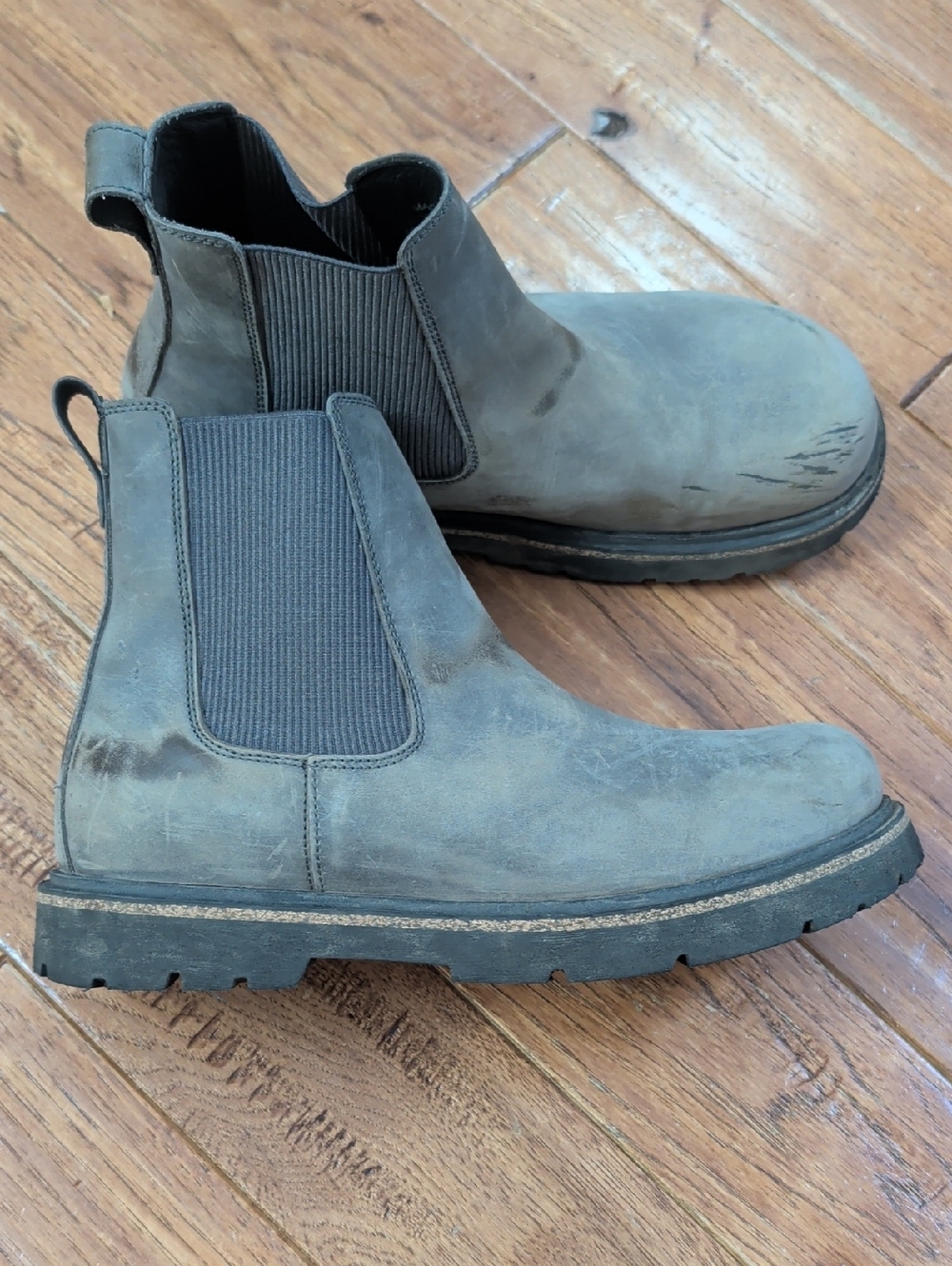 Birkenstock Highwood Slip On Mid Chelsea Work Boots - Graphite Nubuck
